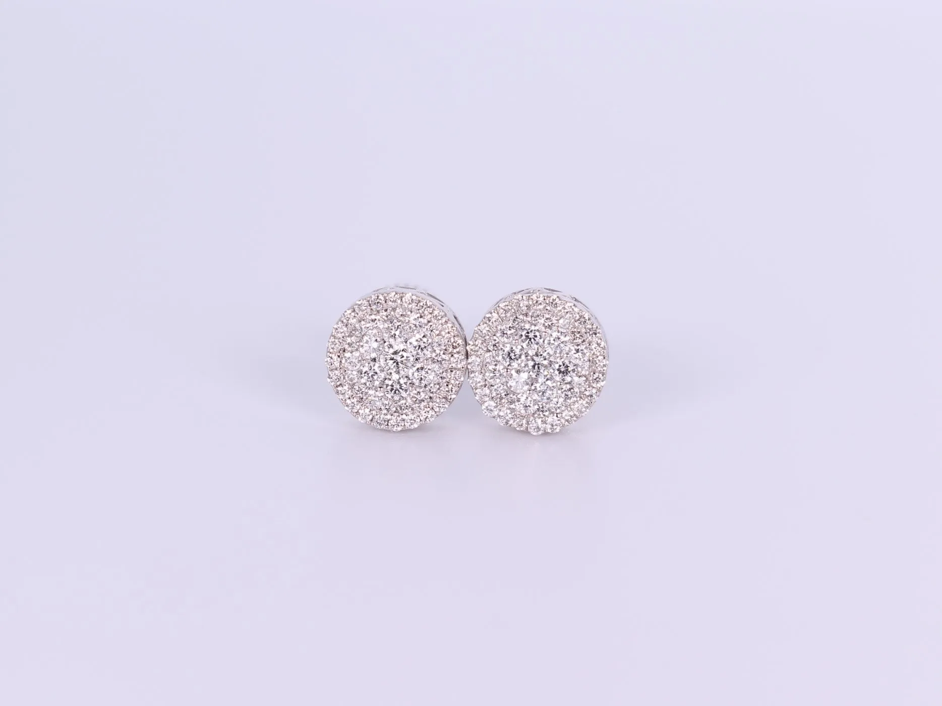 14K White Gold Round Earrings .710Ctw