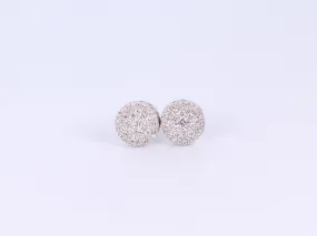 14k White Gold Round Earrings .710Ctw