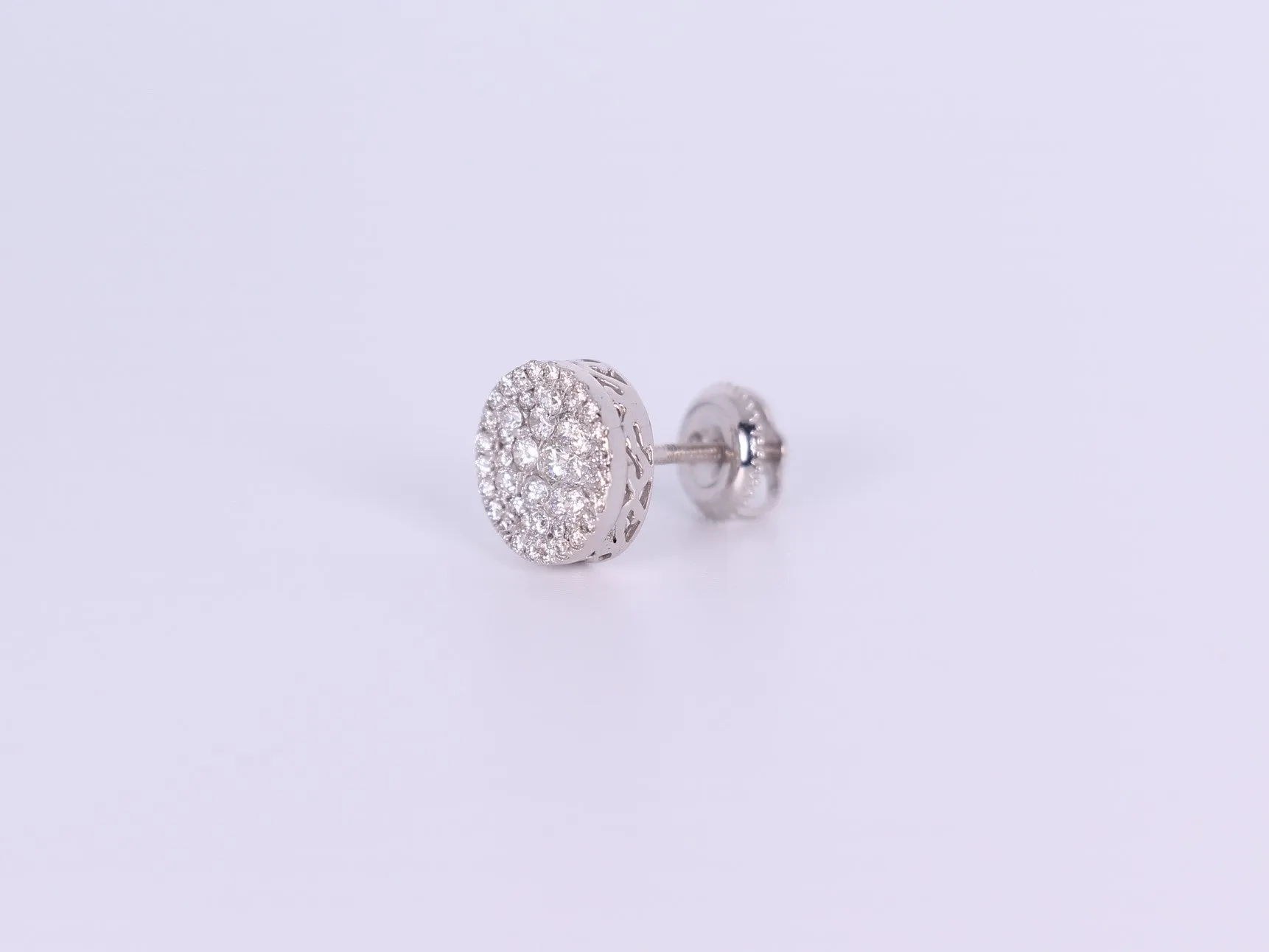 14K White Gold Round Earrings .710Ctw