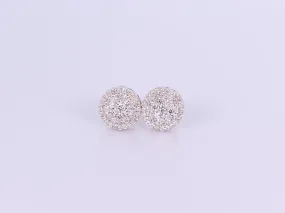 14K White Gold Round Earrings .710Ctw