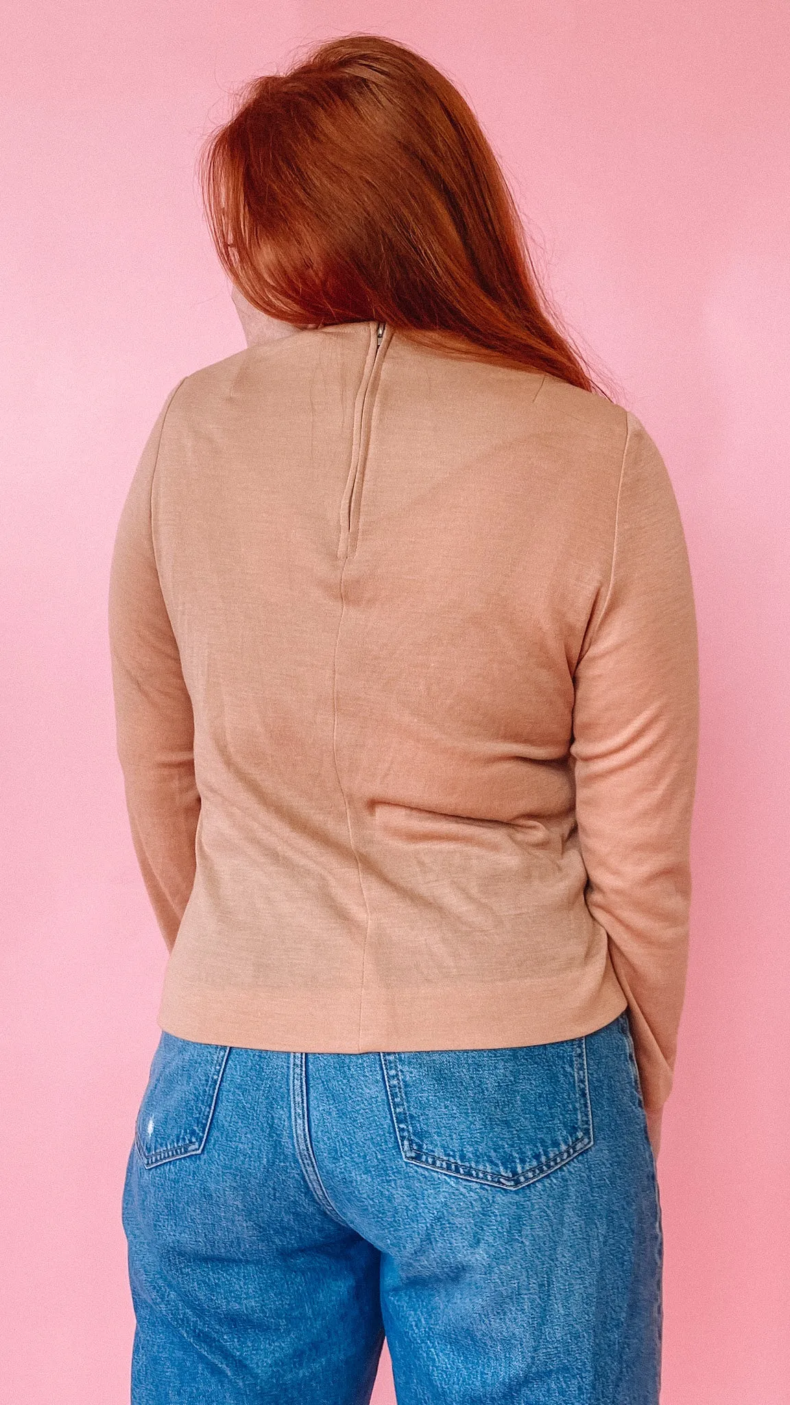 1970s Camel Knit Top, sz. M