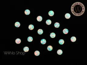 3mm White Opal Round Gemstone Cabochon -  3 pcs