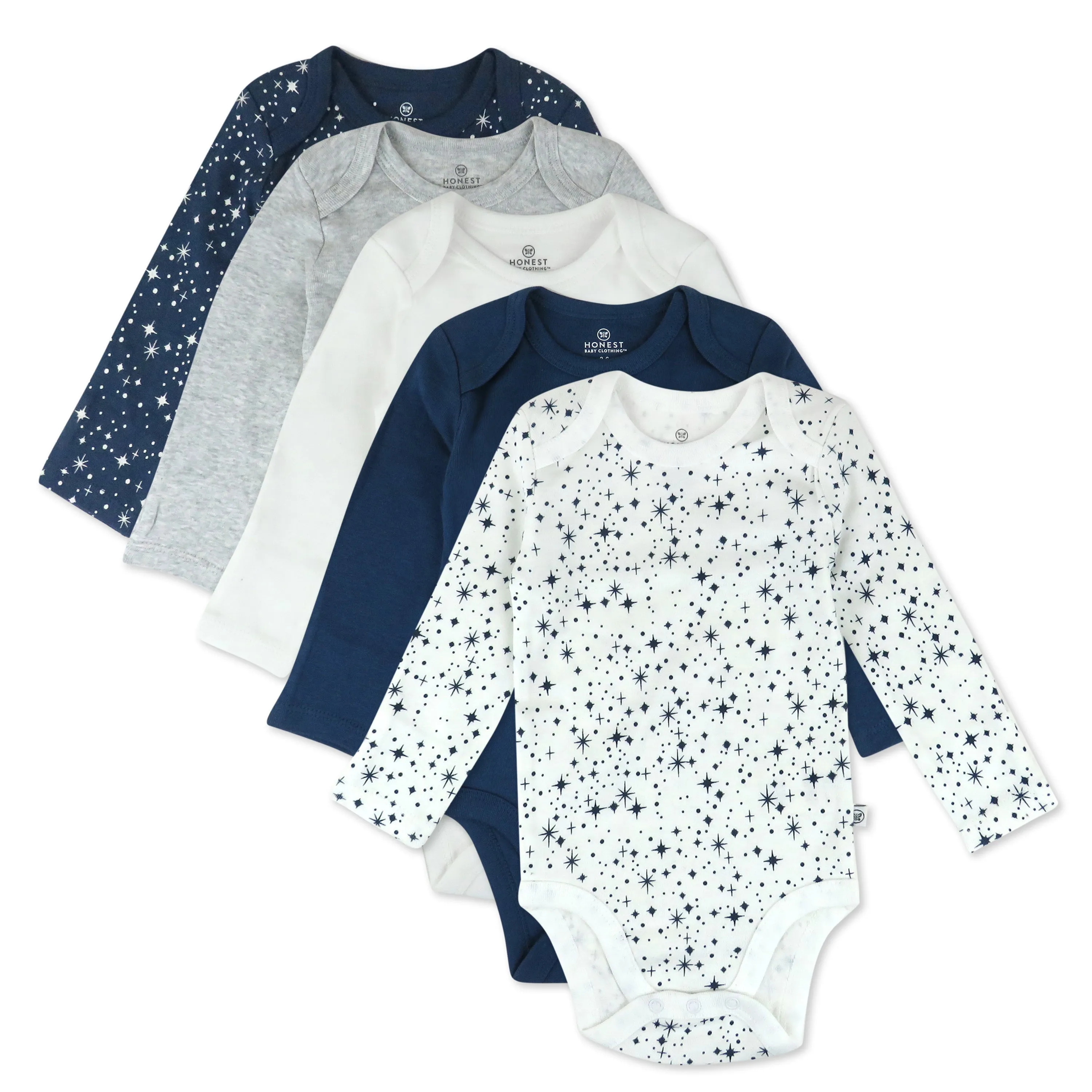 5-Pack Organic Cotton Long Sleeve Bodysuits