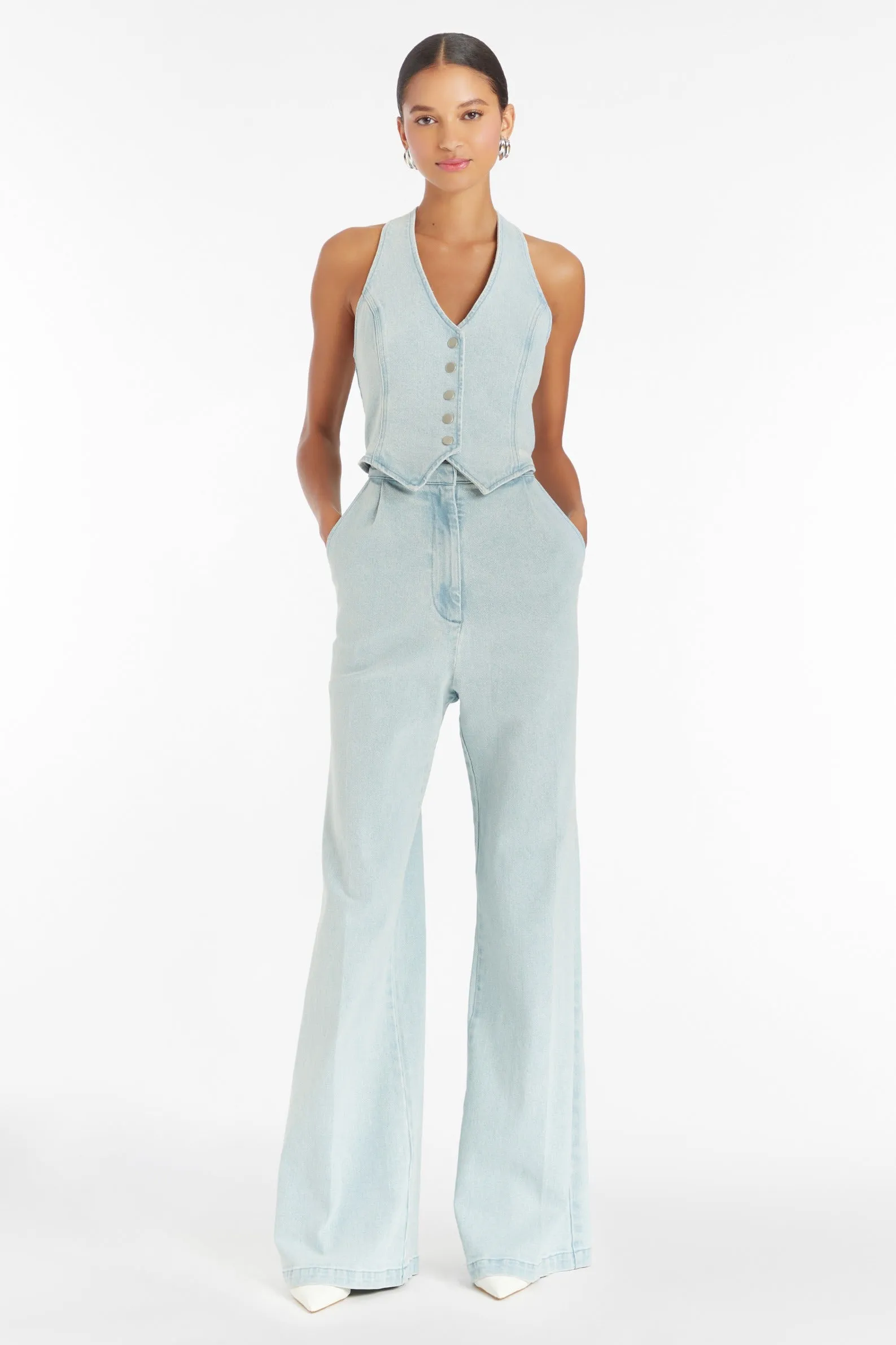 Amanda Uprichard - Ethan Denim Jumpsuit - Iceberg