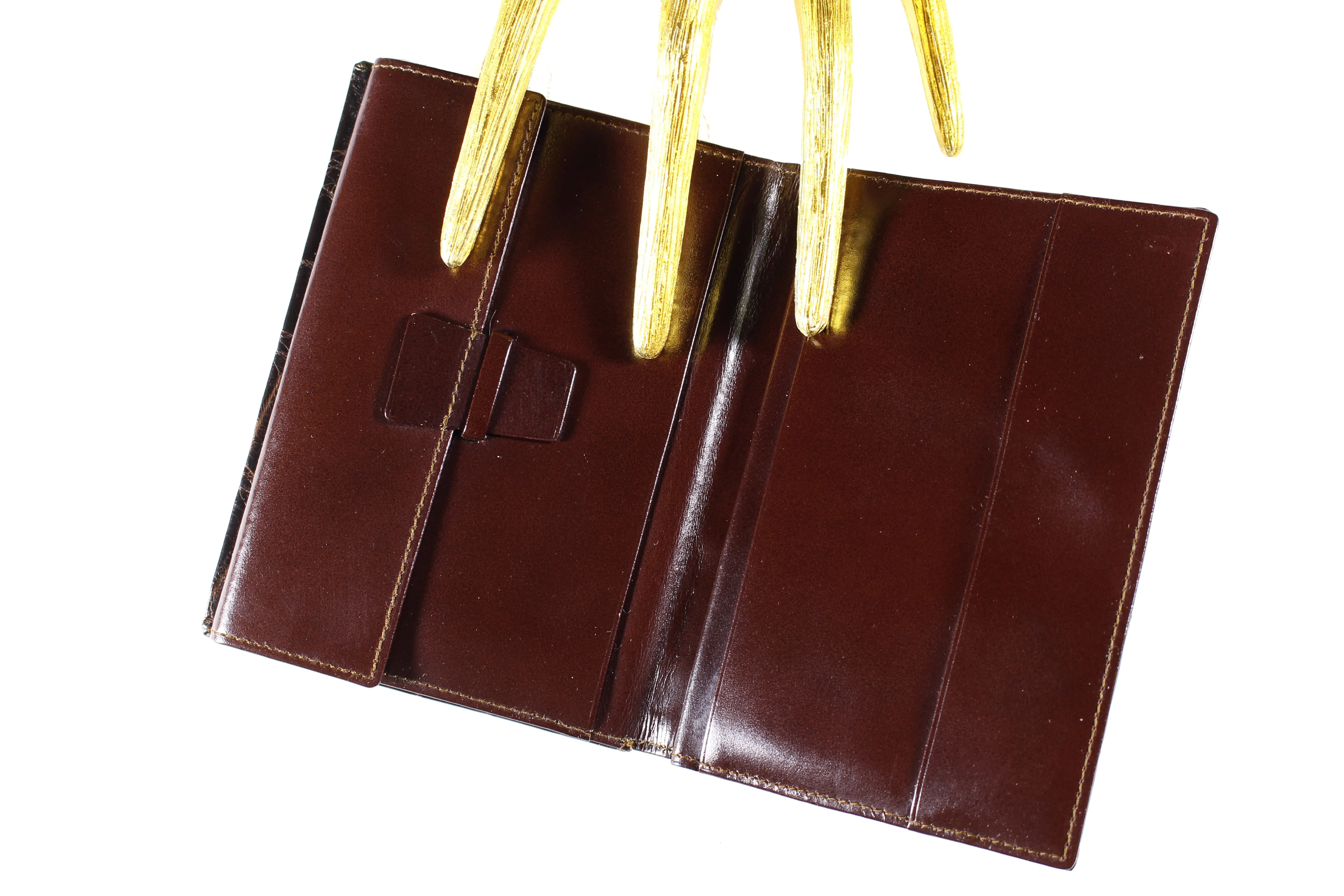 ARIES brown crocodile skin wallet