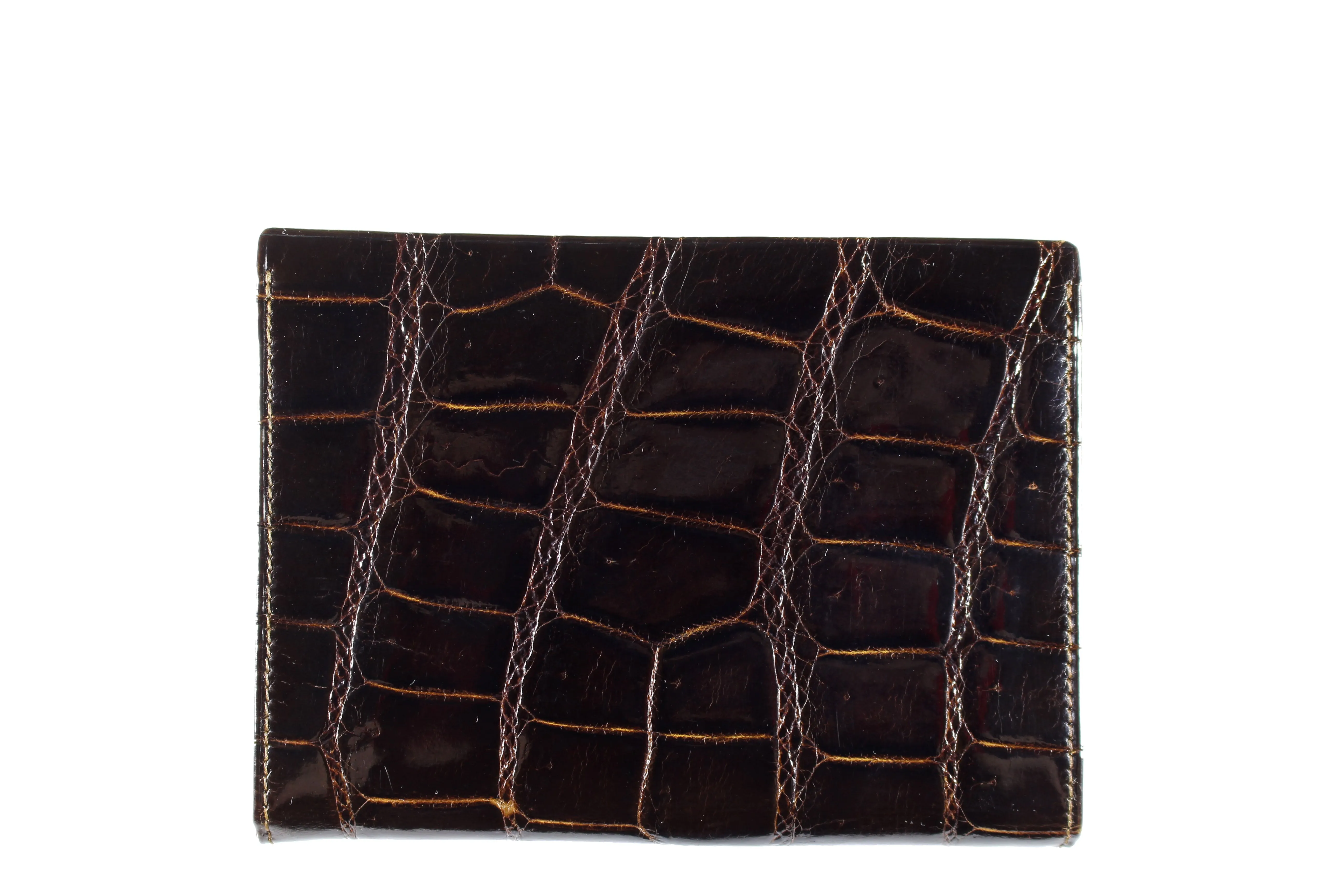 ARIES brown crocodile skin wallet