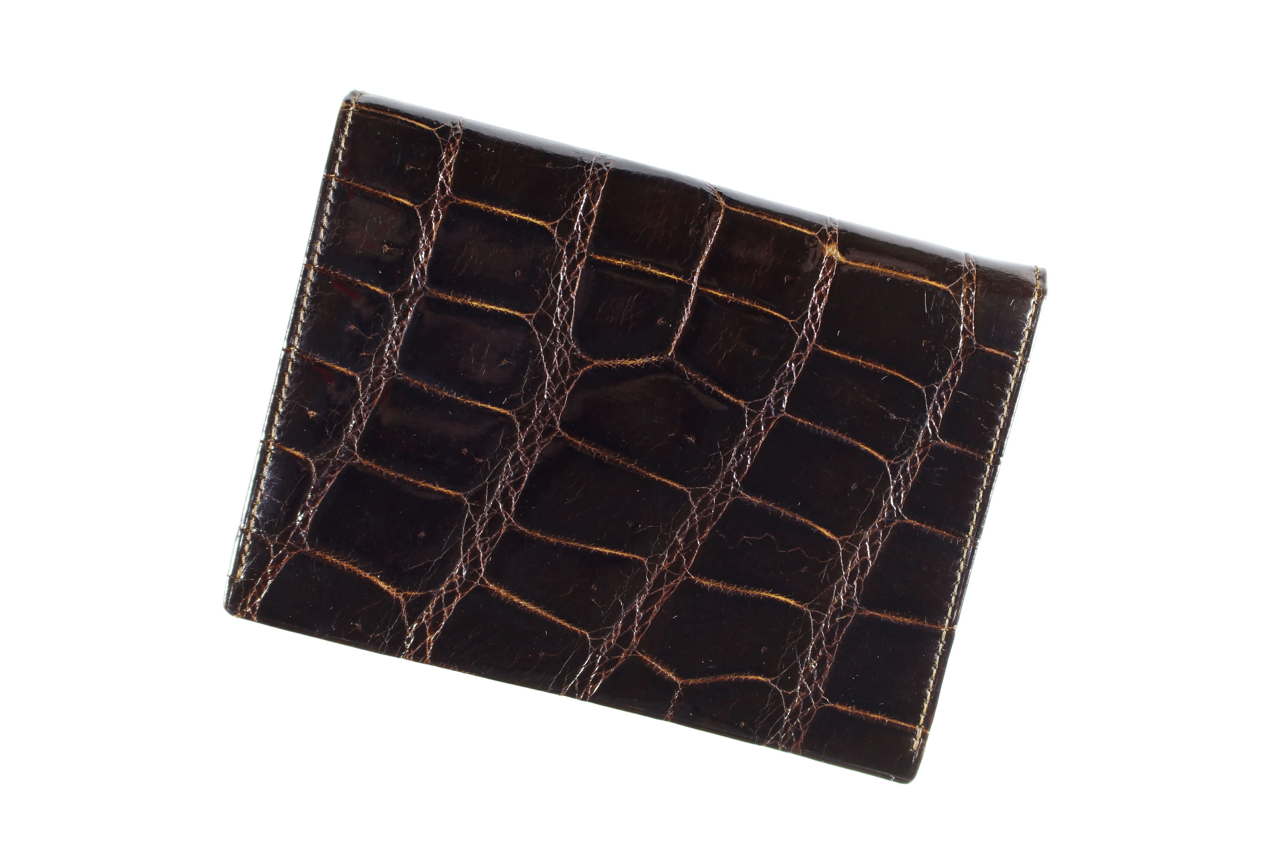 ARIES brown crocodile skin wallet