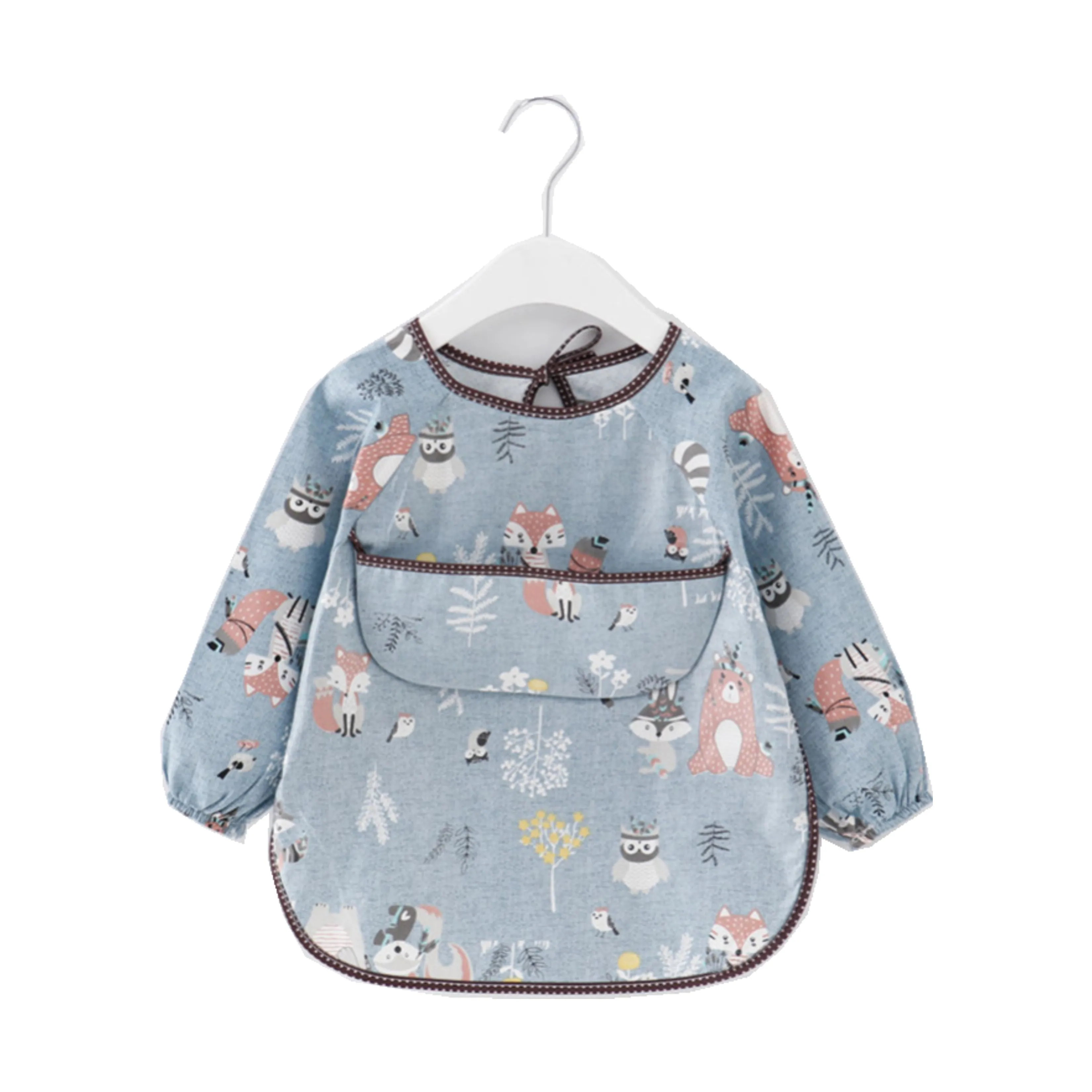 Baby Long Sleeve Apron Smock Bib Fox & Owl