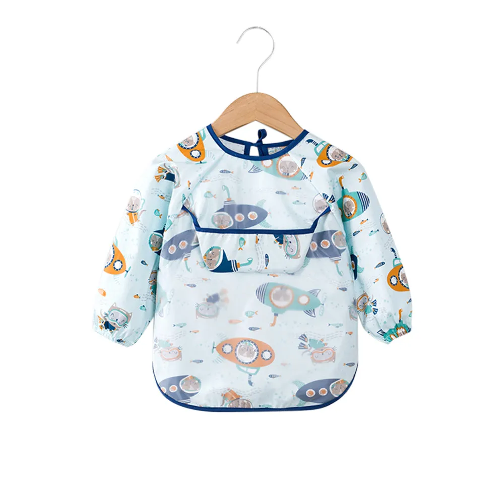 Baby Long Sleeve Apron Smock Bib Woodlands