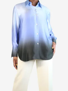 Blue ombre silk shirt - size L