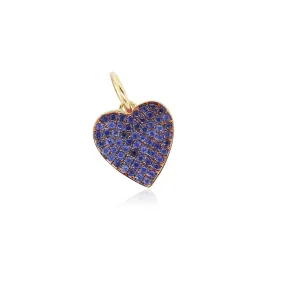 Blue Sapphire Heart Charm