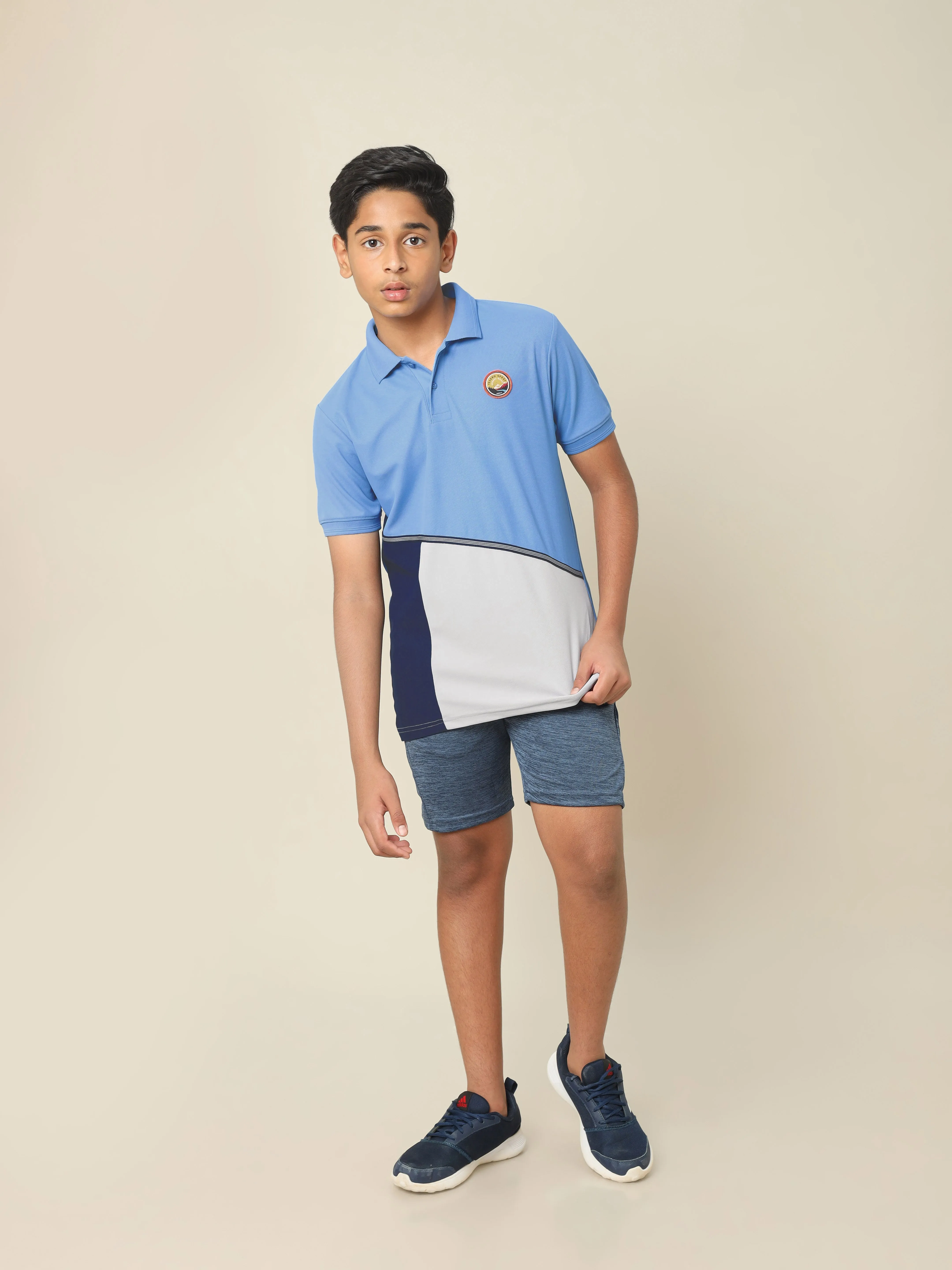 Boys Colorblock Slim Fit Polo T-shirt with MATPIQ