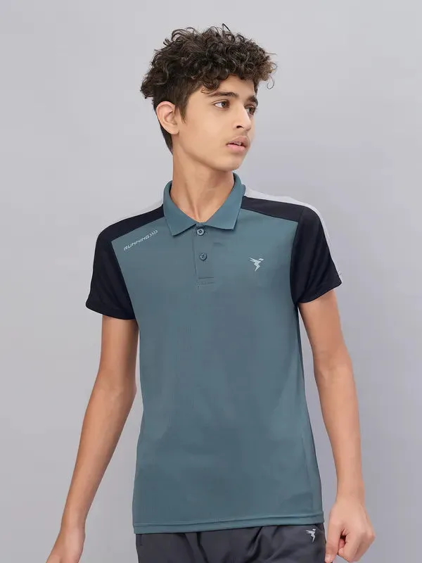 Boys Colorblock Slim Fit Polo T-shirt with TECHNO COOL