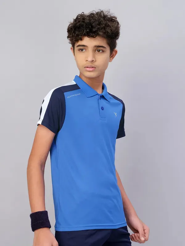 Boys Colorblock Slim Fit Polo T-shirt with TECHNO COOL