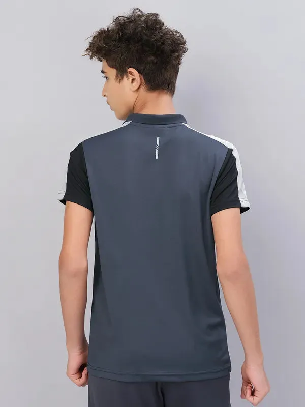 Boys Colorblock Slim Fit Polo T-shirt with TECHNO COOL