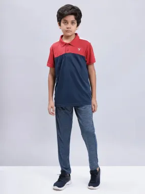 Boys Colorblock Slim Fit Polo T-shirt with TECHNO COOL 