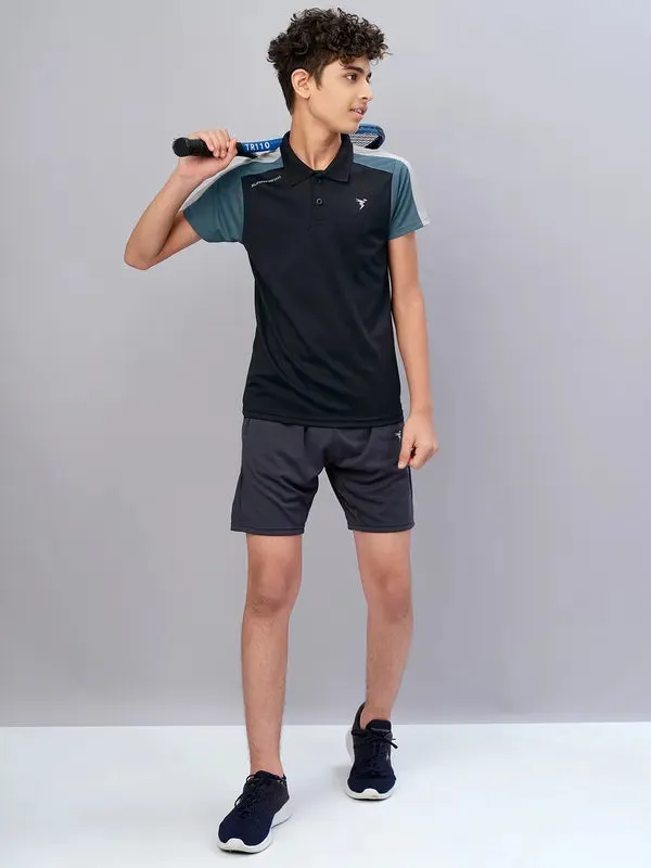 Boys Colorblock Slim Fit Polo T-shirt with TECHNO COOL