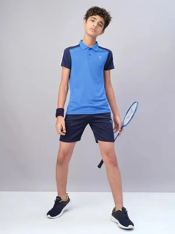 Boys Colorblock Slim Fit Polo T-shirt with TECHNO COOL