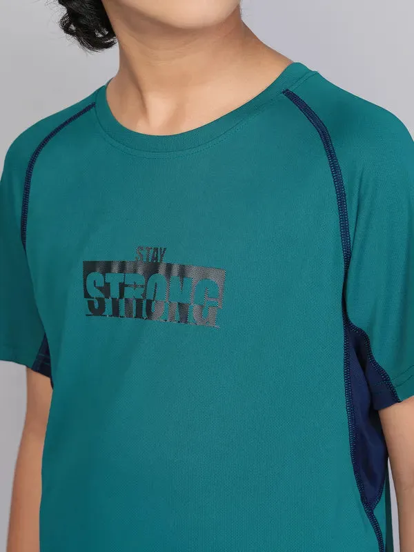 Boys Printed Slim Fit Crew Neck T-shirt with TECHNO COOL 