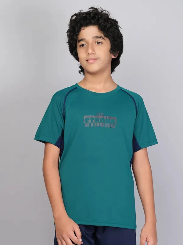 Boys Printed Slim Fit Crew Neck T-shirt with TECHNO COOL 