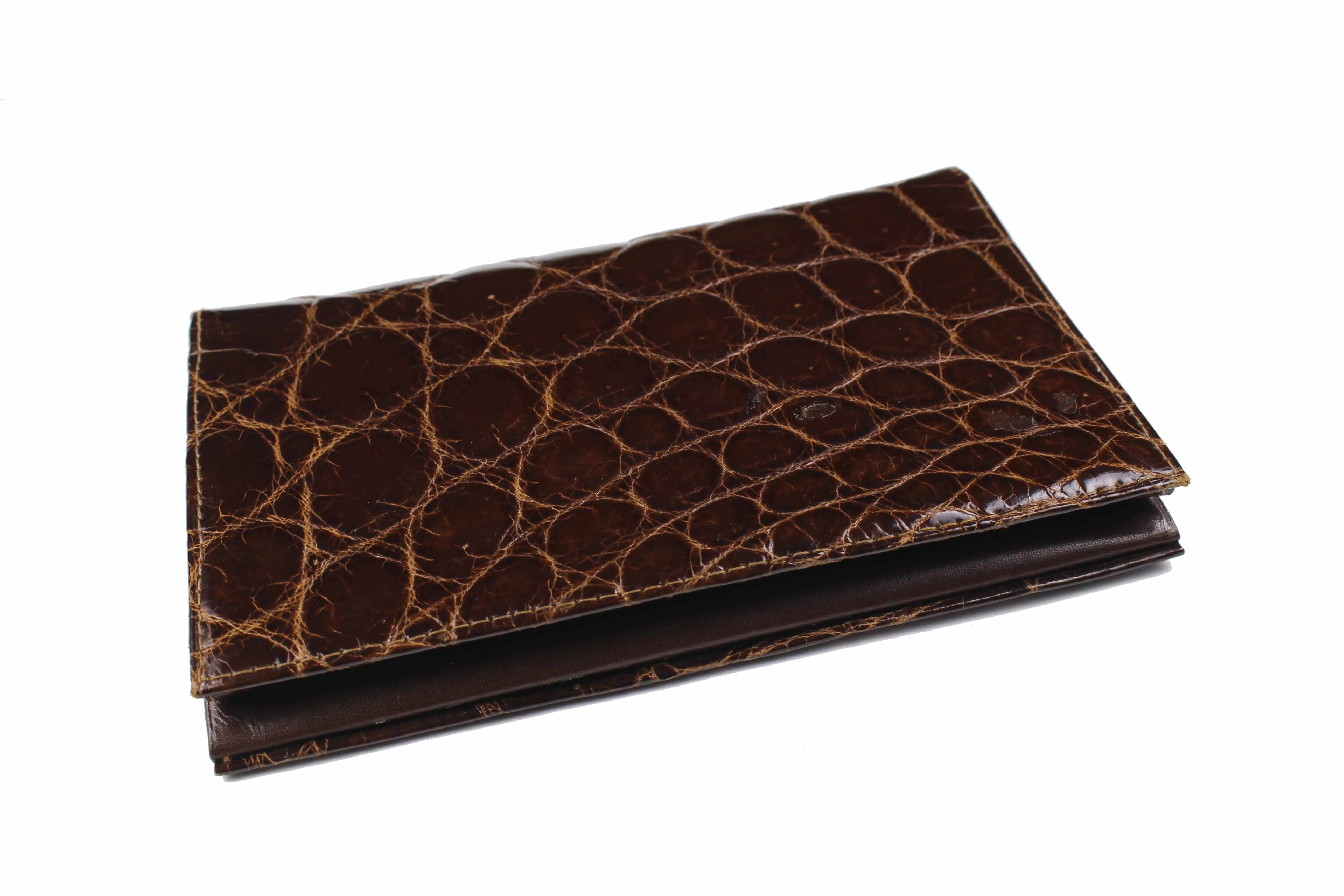 Brown crocodile skin wallet