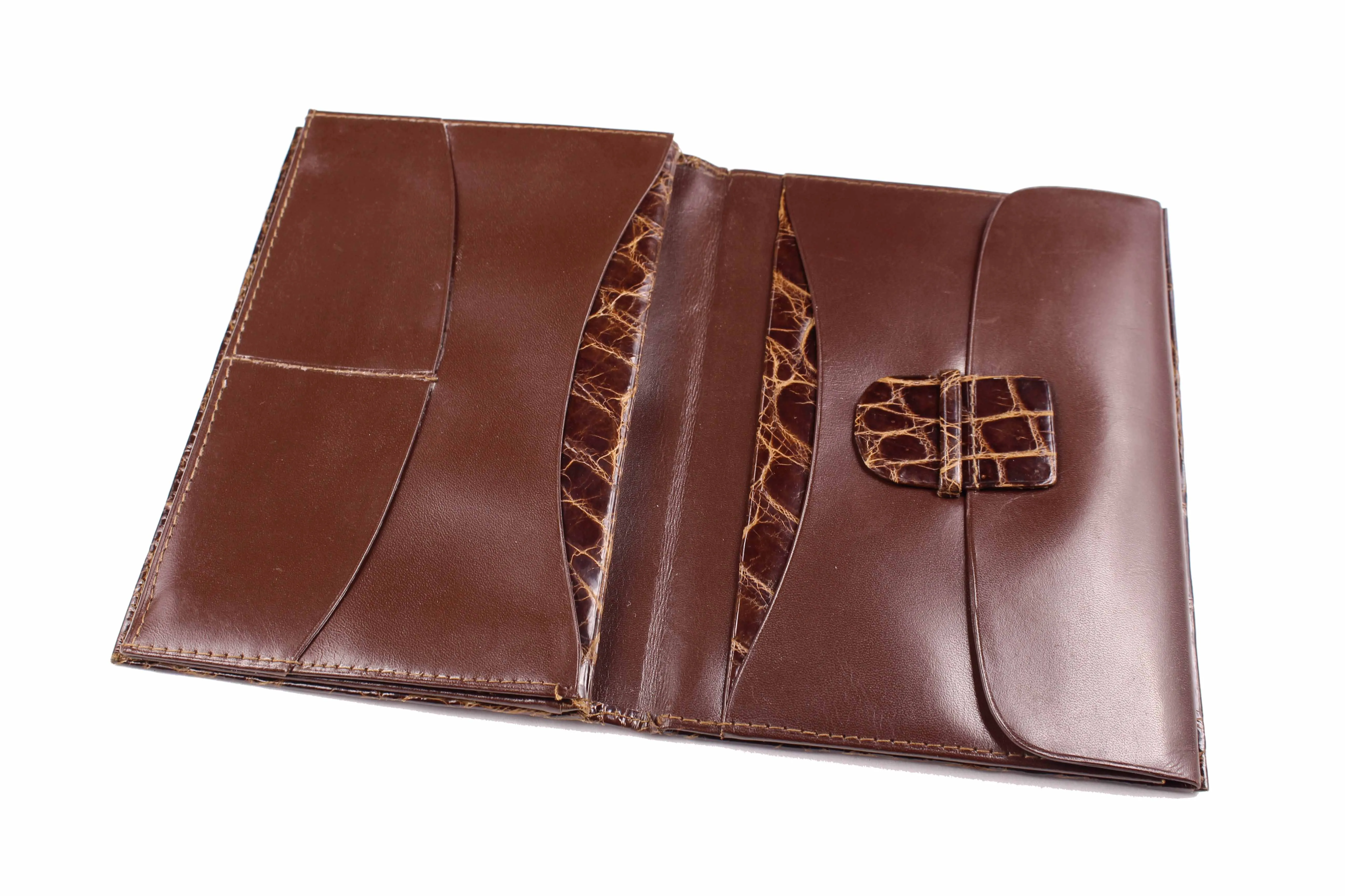 Brown crocodile skin wallet