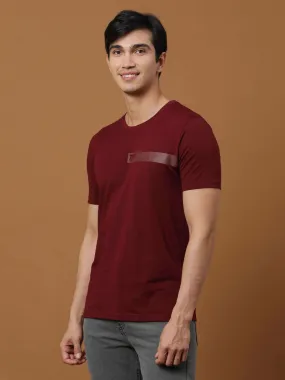 Burgundy Hd Printed Logo T Shirt