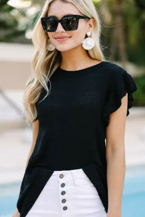 Certain Joy Black Knit Top