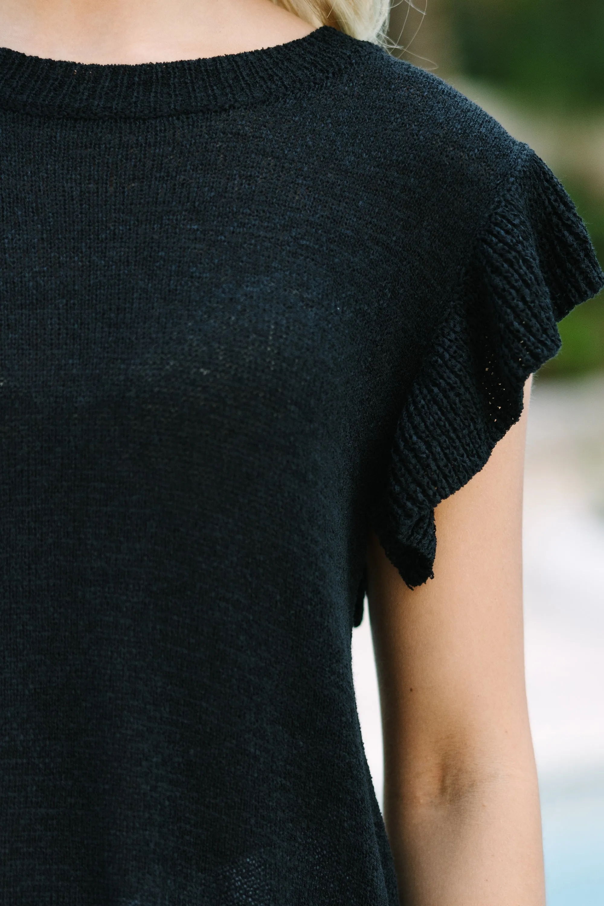 Certain Joy Black Knit Top