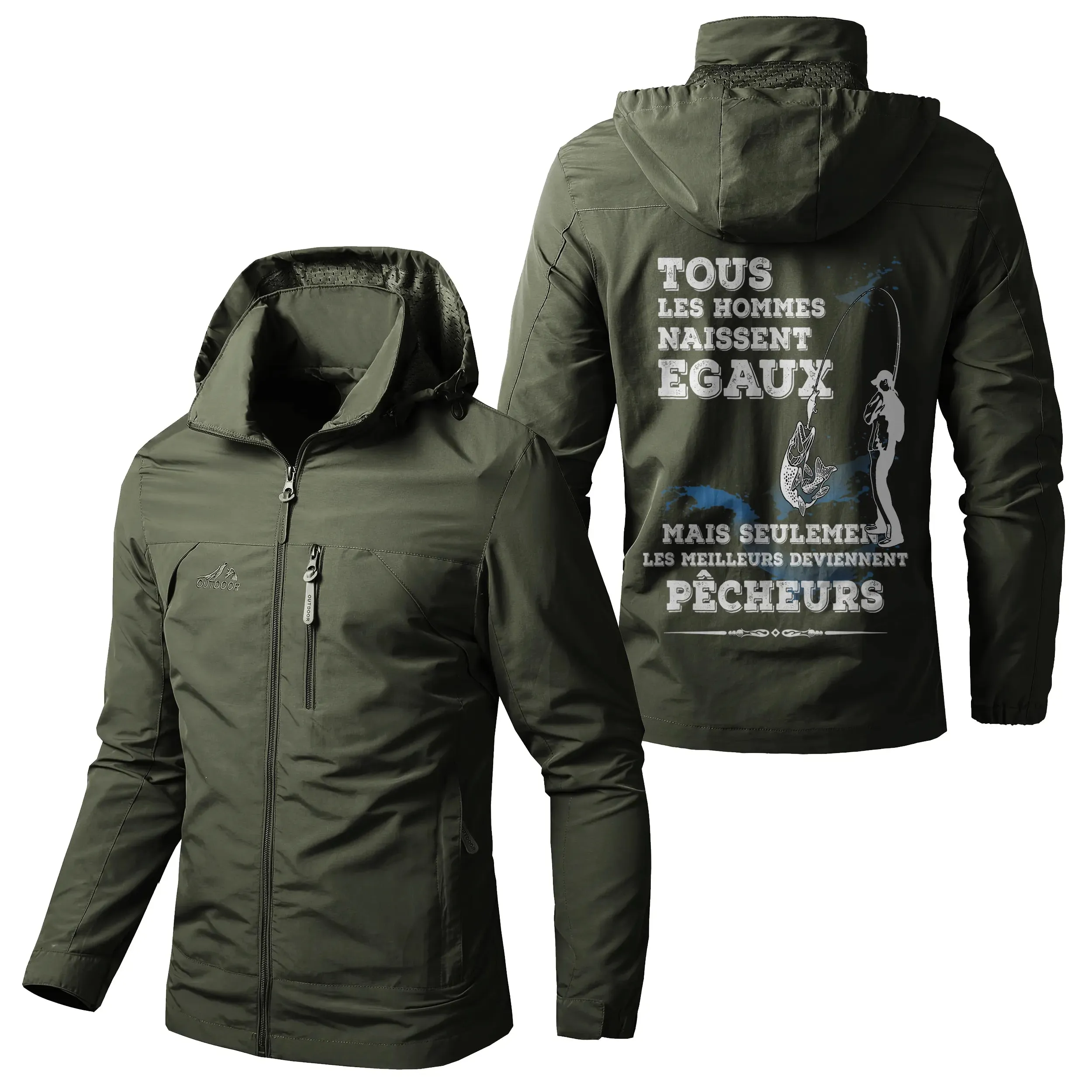 Chiptshirts Veste Imperméable et Coupe-Vent - Tous Les Hommes Naissent Egaux, Seulement Les Leilleurs Deviennet Pêcheurs - CT05092344