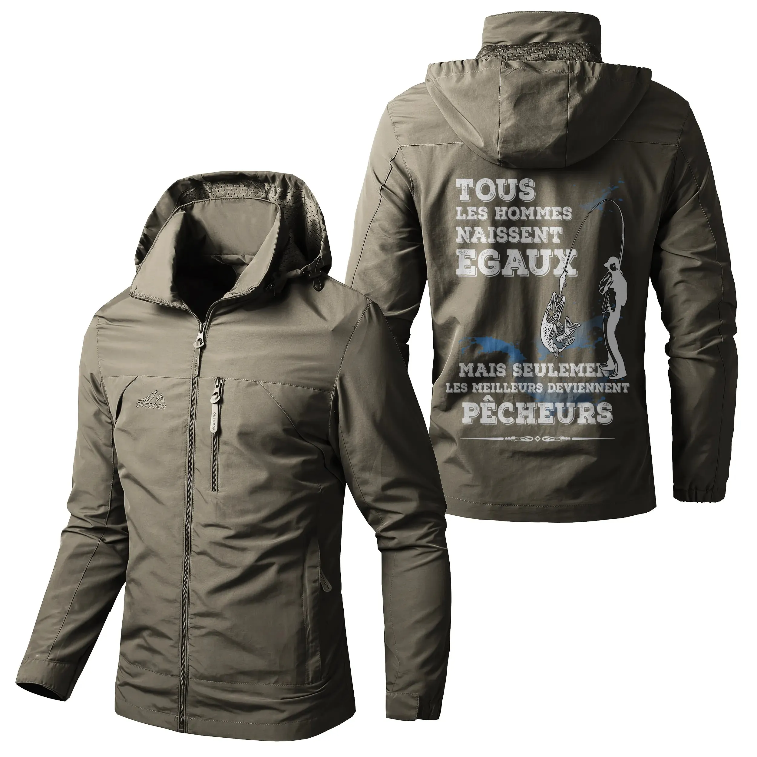 Chiptshirts Veste Imperméable et Coupe-Vent - Tous Les Hommes Naissent Egaux, Seulement Les Leilleurs Deviennet Pêcheurs - CT05092344