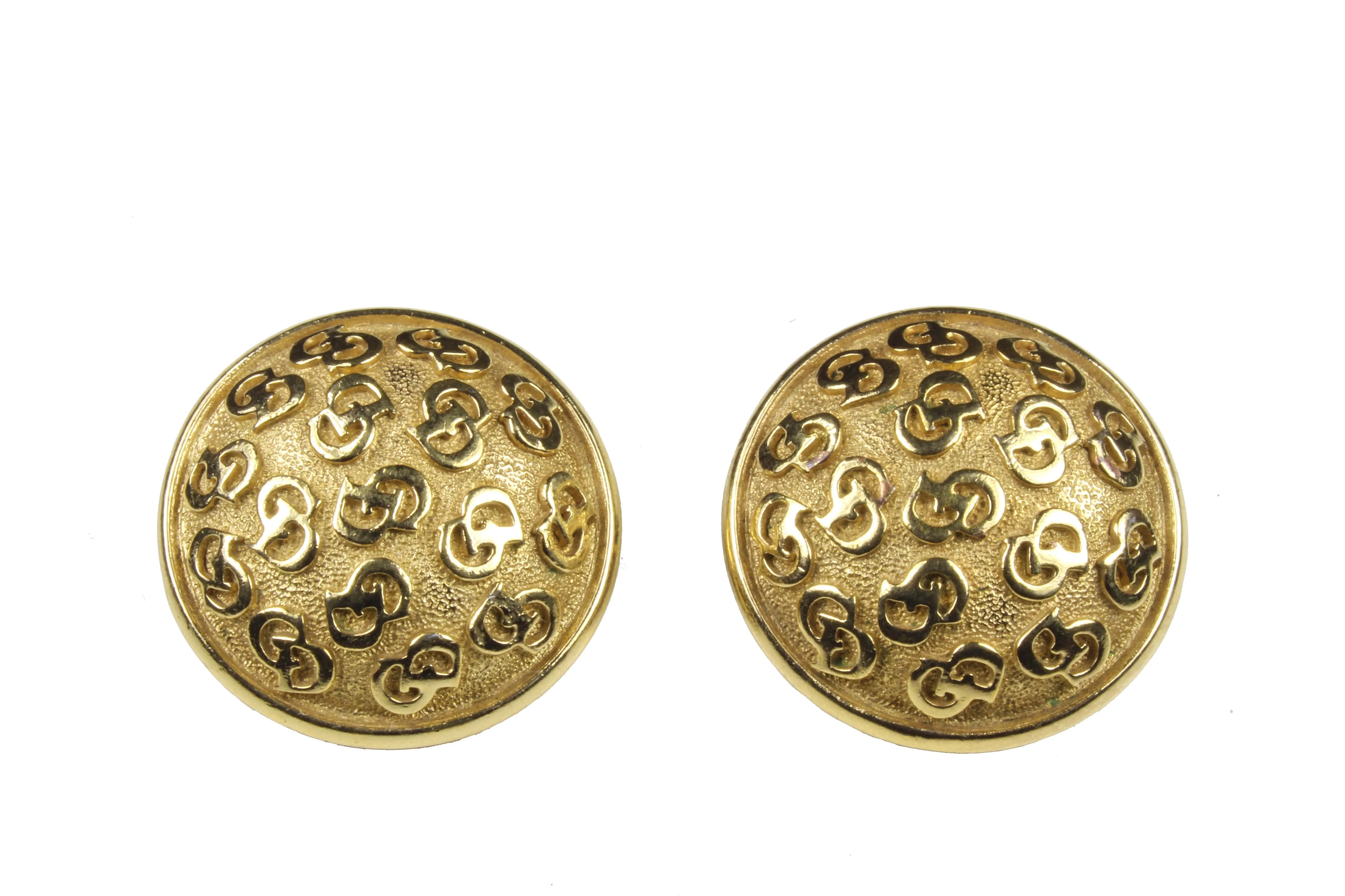 CHRISTIAN DIOR circular logo earrings