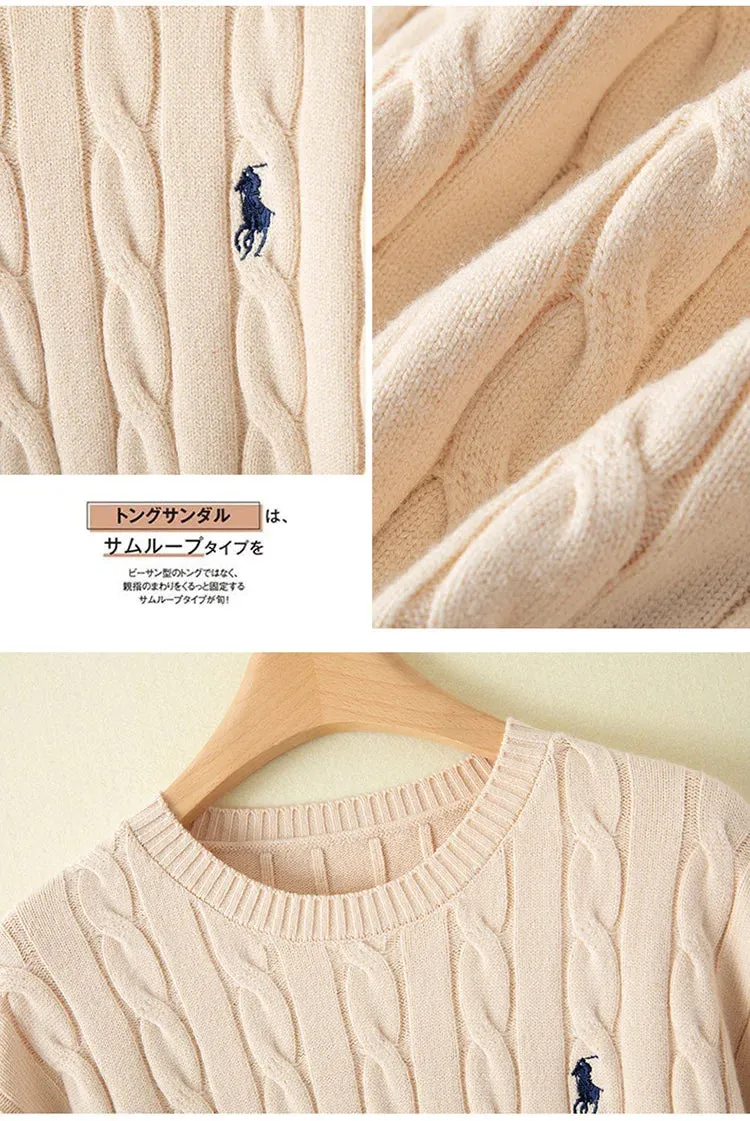 Couple's boutique high-end embroidered knitted women's cashmere sweater round neck men's pullover long sleeved new cashmere swea