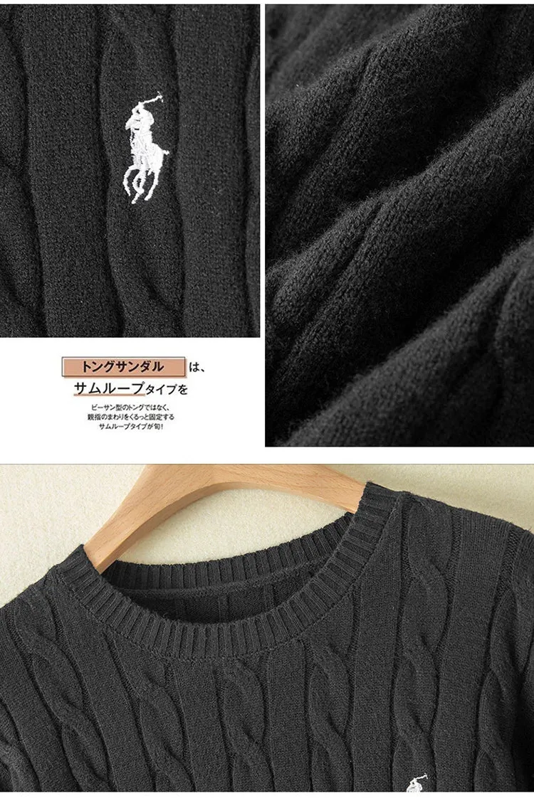 Couple's boutique high-end embroidered knitted women's cashmere sweater round neck men's pullover long sleeved new cashmere swea