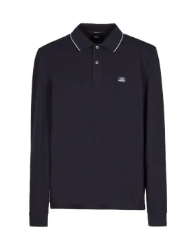 CP Company Long Sleeve Polo Shirt Navy