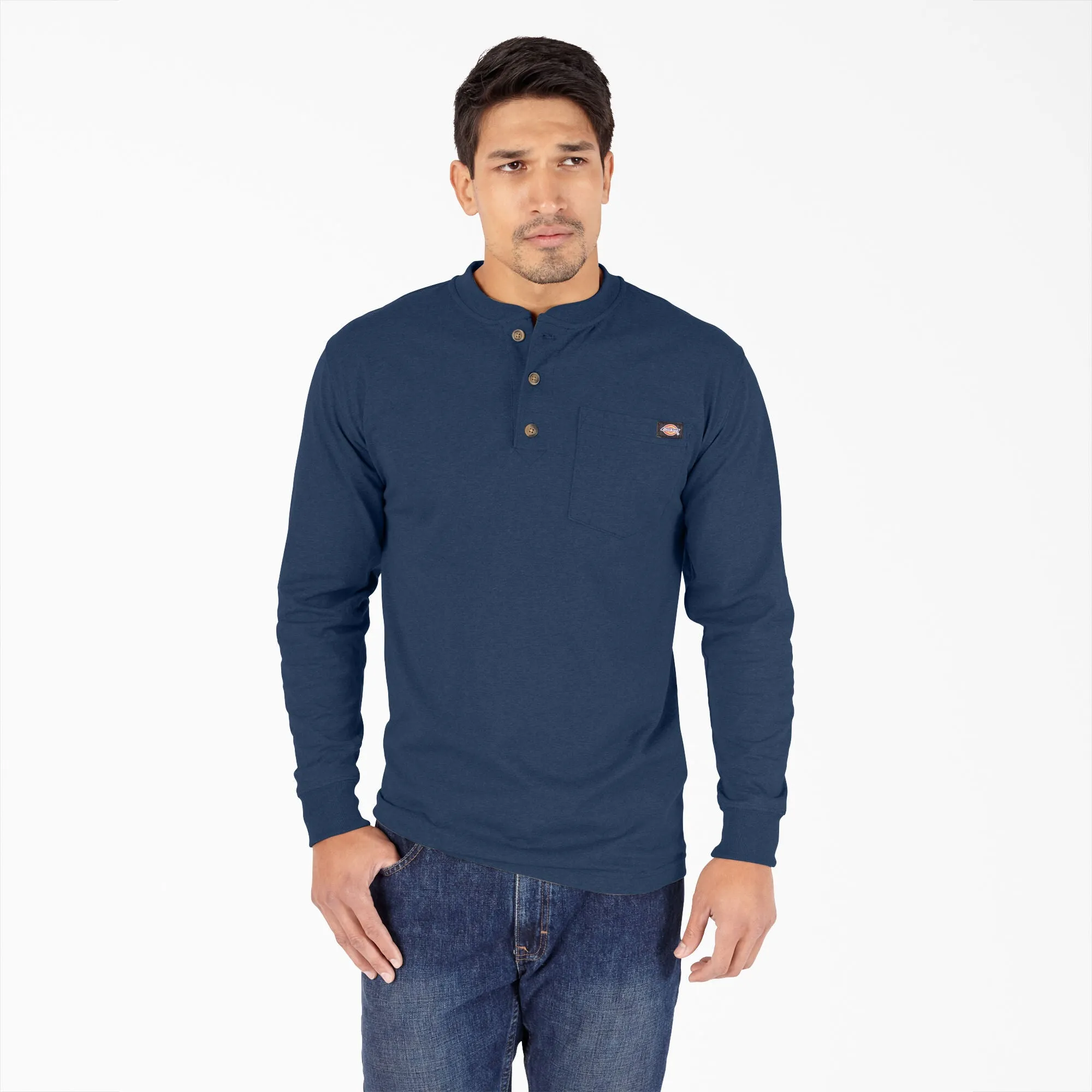 Dickies Heavyweight Heathered Long Sleeve Henley T-Shirt