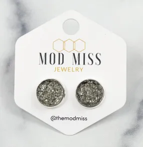 Druzy Stud Earring Gray