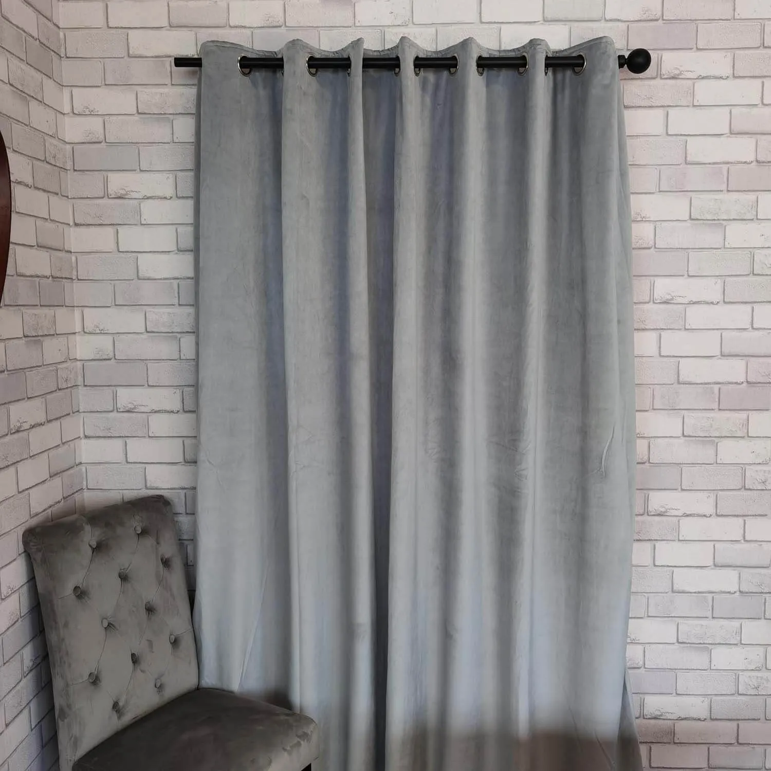 Elegance Readymade Interlined Curtains - Grey