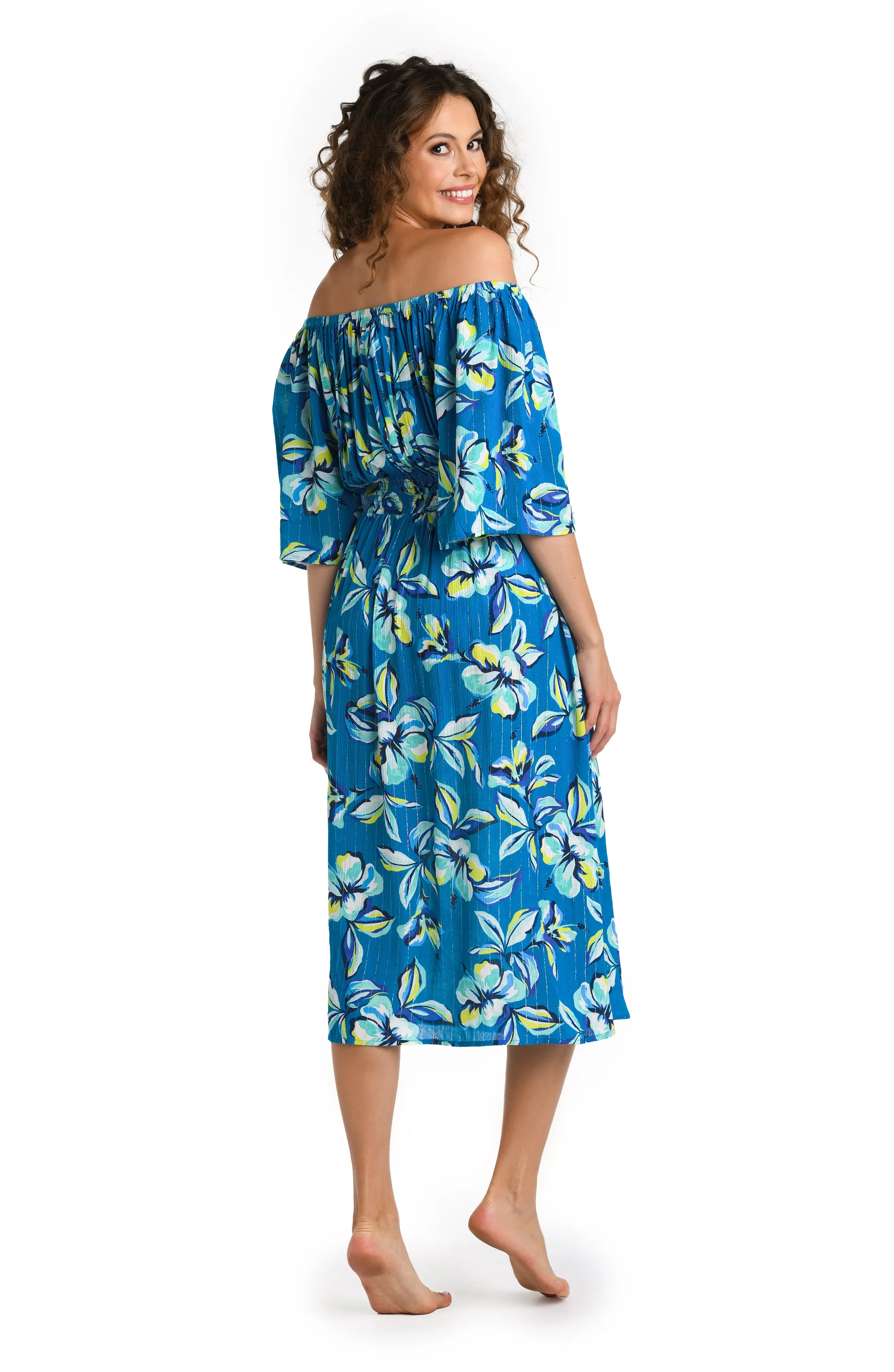 Fiji Tropics Off-The-Shoulder Cover Up Dress