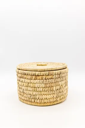 Hand Woven Round Basket with Lid