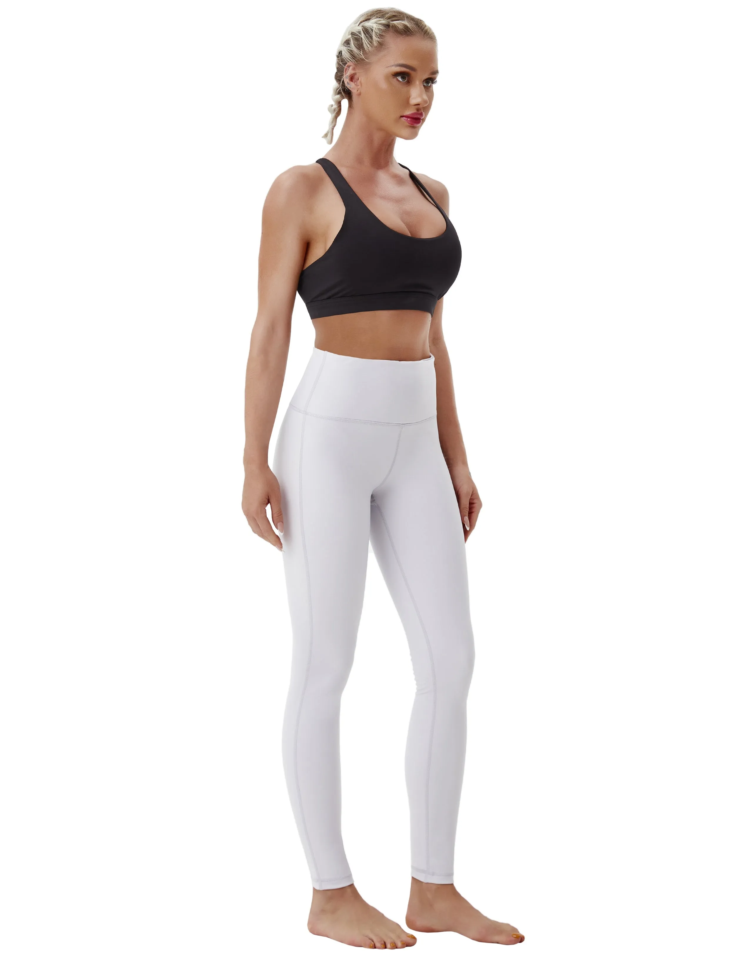 High Waist Side Line yogastudio Pants lightgray_yogastudio