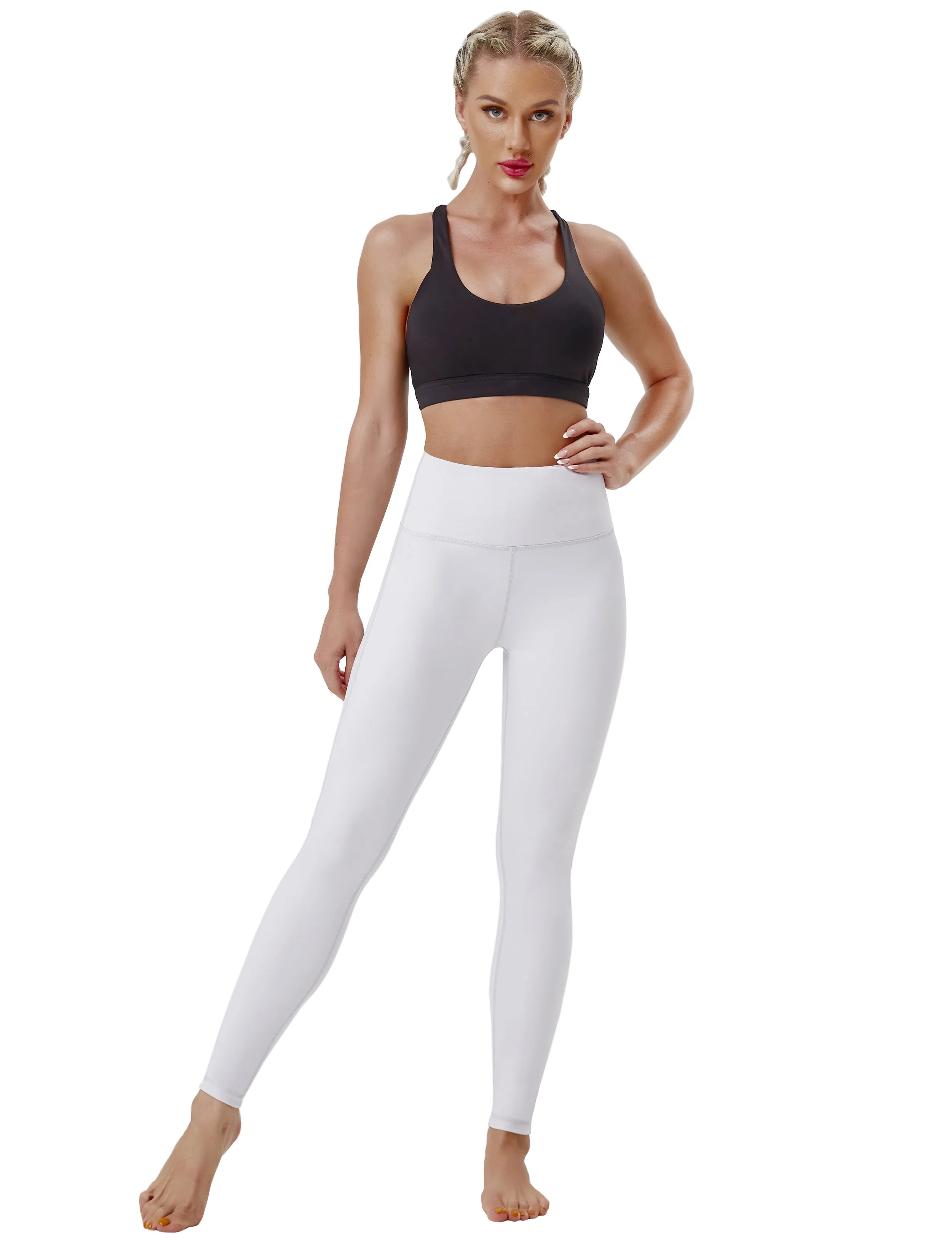 High Waist Side Line yogastudio Pants lightgray_yogastudio