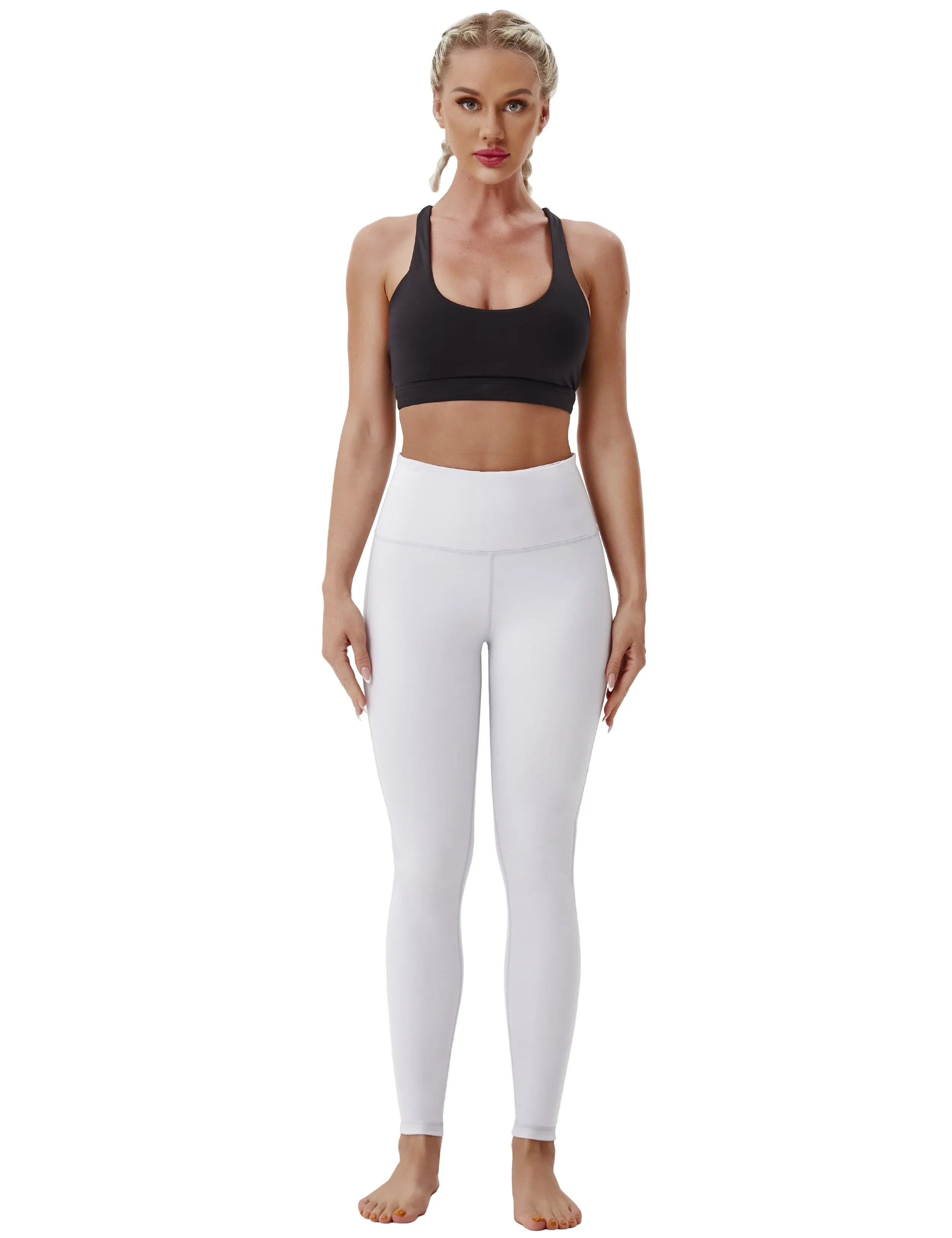 High Waist Side Line yogastudio Pants lightgray_yogastudio