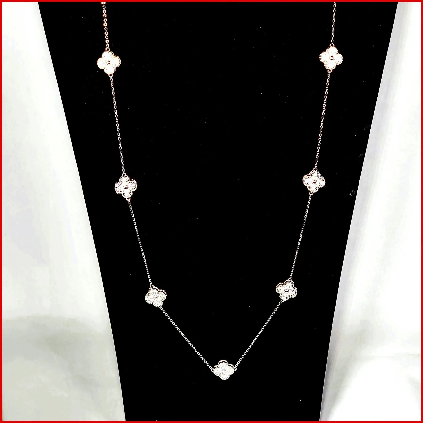 Long Clover Station Necklace