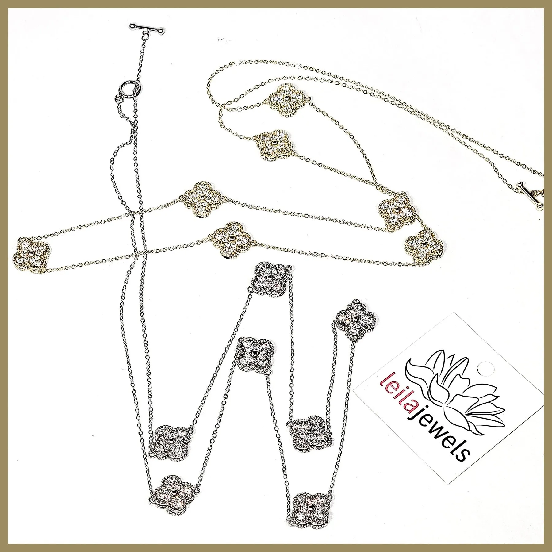 Long Clover Station Necklace