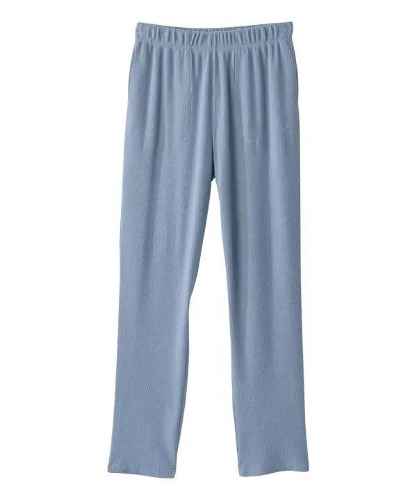 Men's Knit Pajama Set With Back Overlap Top & Pull-on Pant