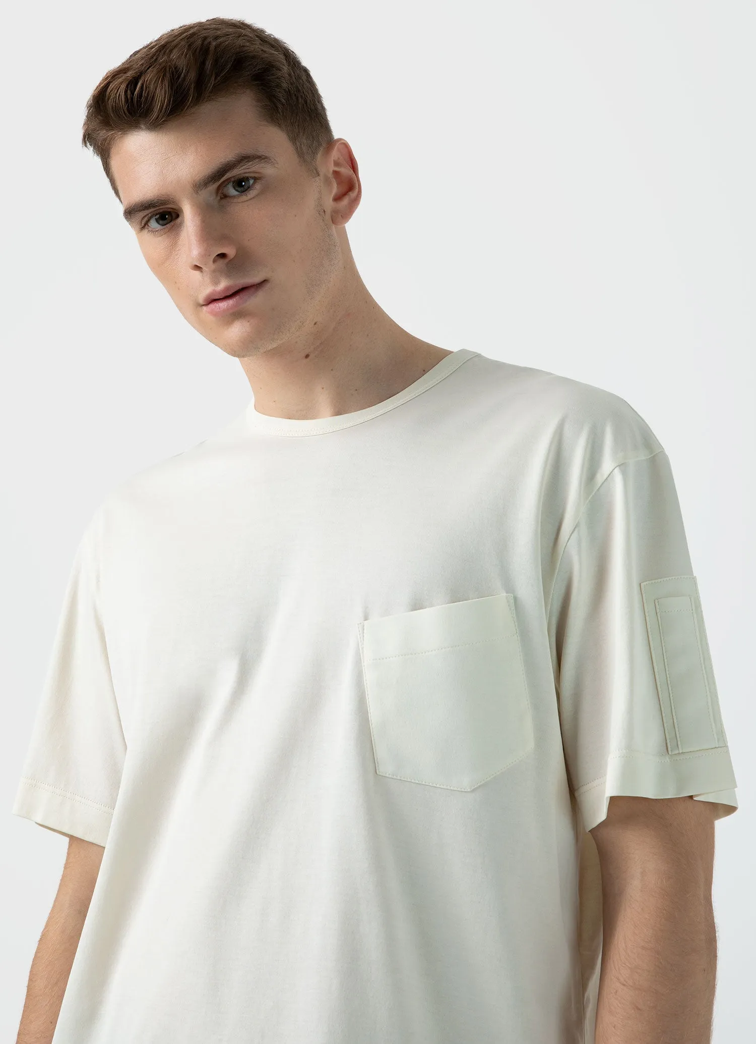 Men's Sunspel x Nigel Cabourn T-shirt in Stone White