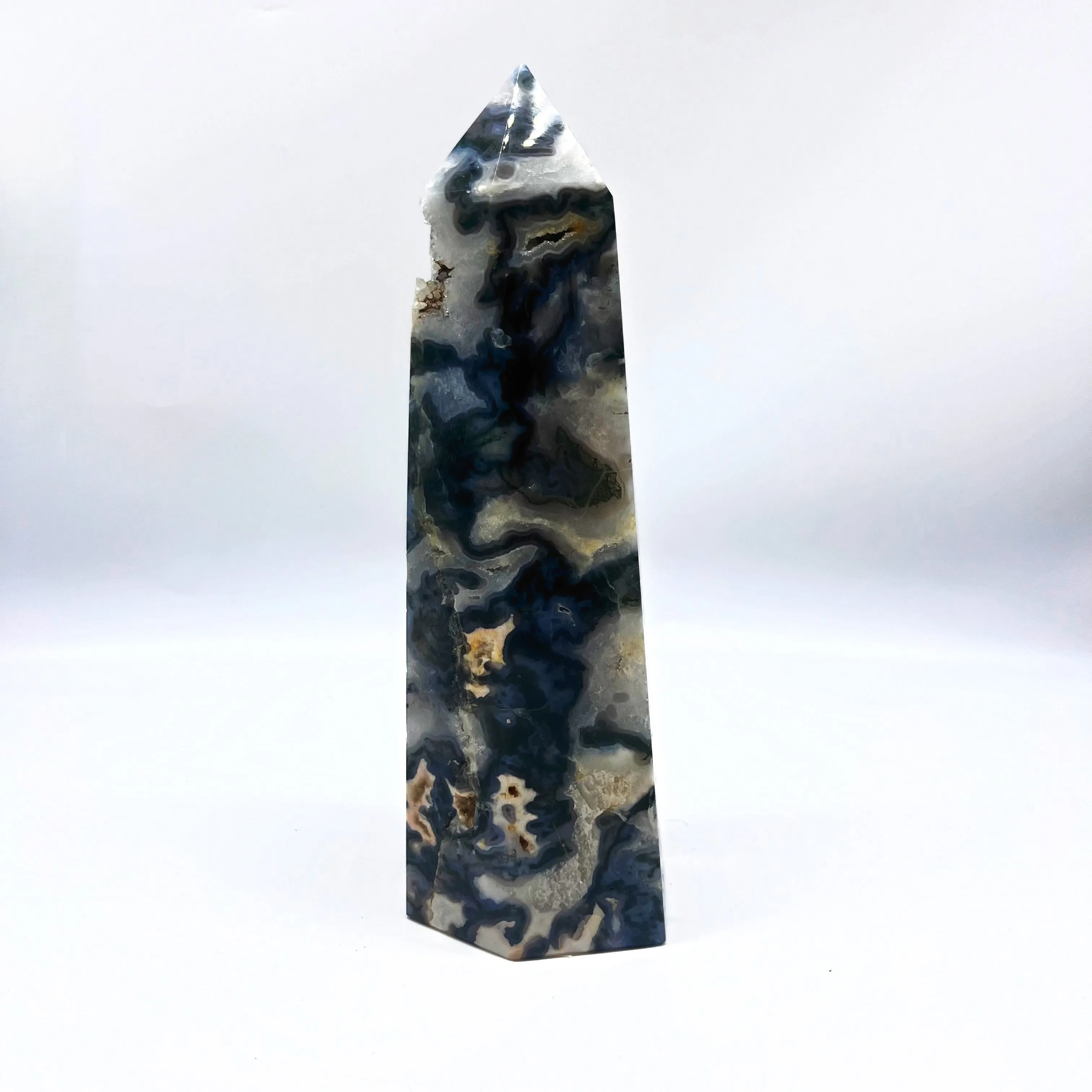 Moss Agate Tower Natural Elegance in Stone