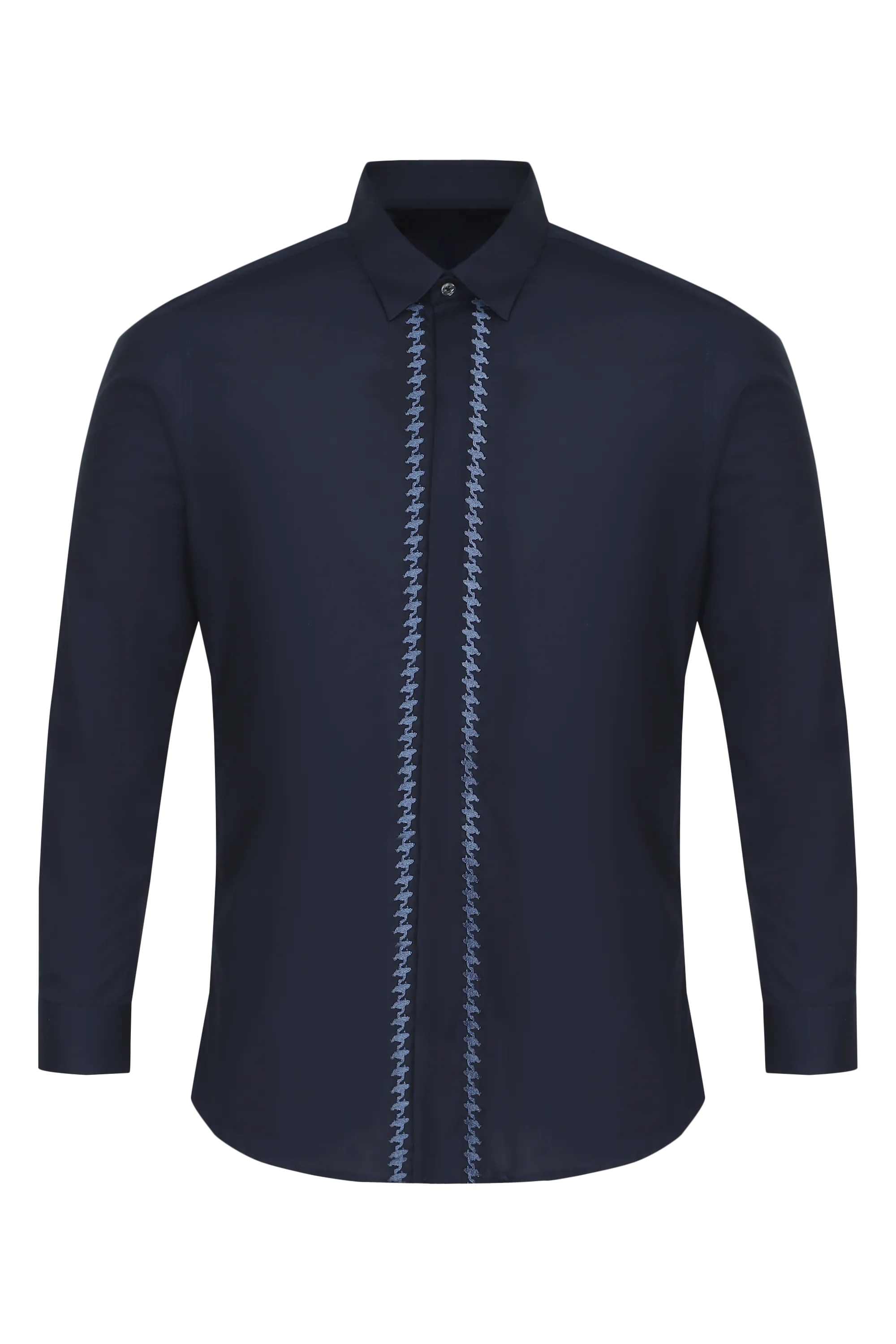 Navy on Navy Houndstooth Shirt