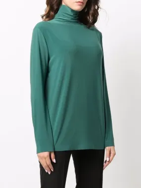 Norma Kamali Women's Long Sleeve Turtleneck Top - GREEN